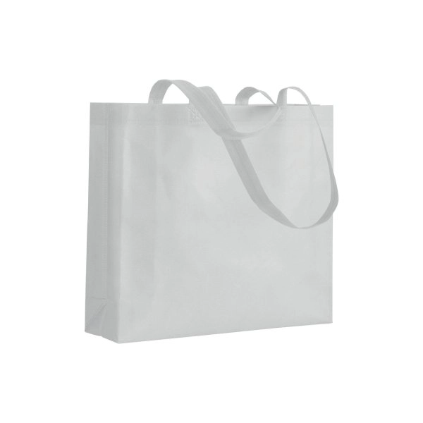 Immagine Shopper con soffietto in TNT 80 g/m2 termosaldato, manici lunghi