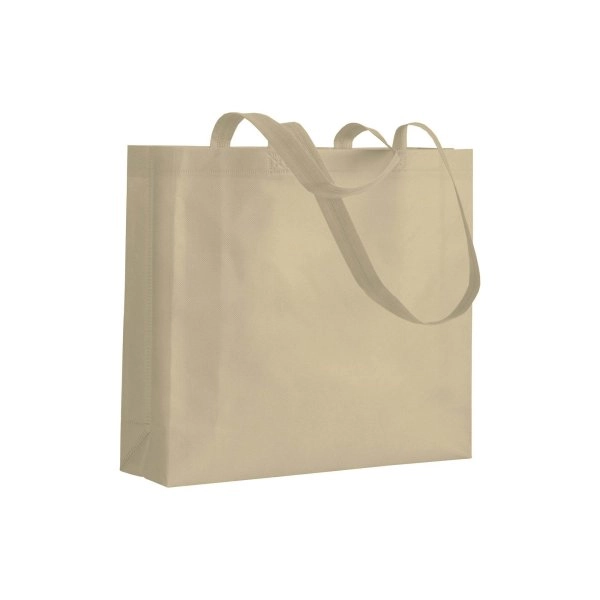 Shopper con soffietto in TNT 80 g/m2 termosaldato, manici lunghi