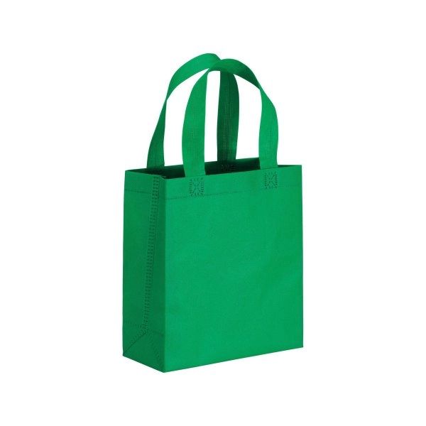 Immagine Shopper mini con soffietto in TNT 80 g/m2, manici corti