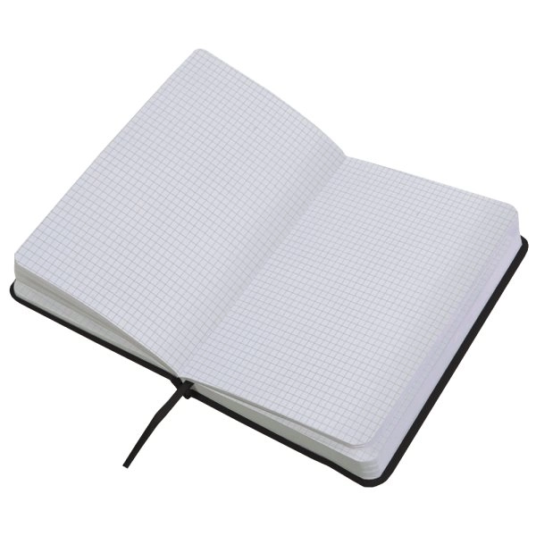 Immagine Quaderno in PU con elastico colorato, fogli a quadretti (80 pag.), segnalibro in raso