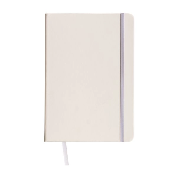Immagine Quaderno in PU con elastico colorato, fogli a quadretti (80 pag.), segnalibro in raso