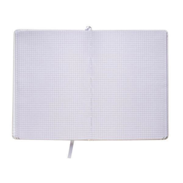Immagine Quaderno in PU con elastico colorato, fogli a quadretti (80 pag.), segnalibro in raso