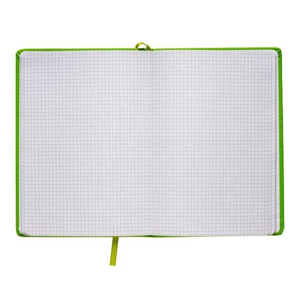 Immagine Quaderno in PU con elastico colorato, fogli a quadretti (80 pag.), segnalibro in raso