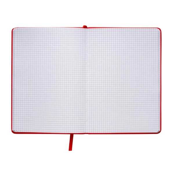 Immagine Quaderno in PU con elastico colorato, fogli a quadretti (80 pag.), segnalibro in raso