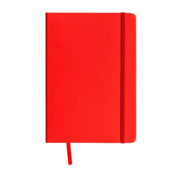 Immagine Quaderno in PU con elastico colorato, fogli a quadretti (80 pag.), segnalibro in raso