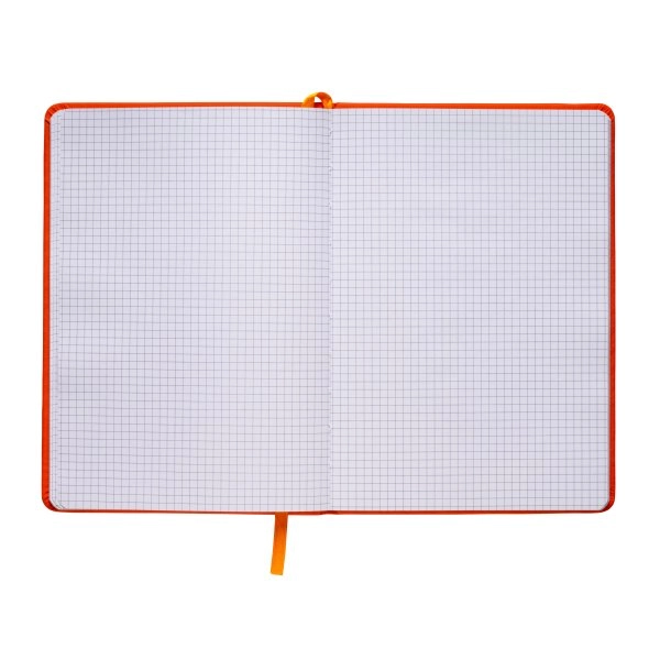 Immagine Quaderno in PU con elastico colorato, fogli a quadretti (80 pag.), segnalibro in raso
