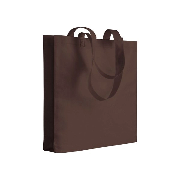 Immagine Shopper con soffietto in TNT 80 g/m2 termosaldato, manici lunghi