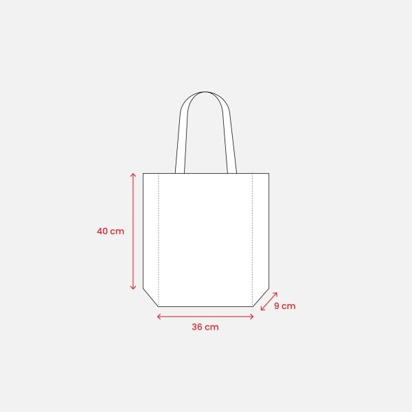 Immagine Shopper con soffietto in TNT 80 g/m2 termosaldato, manici lunghi