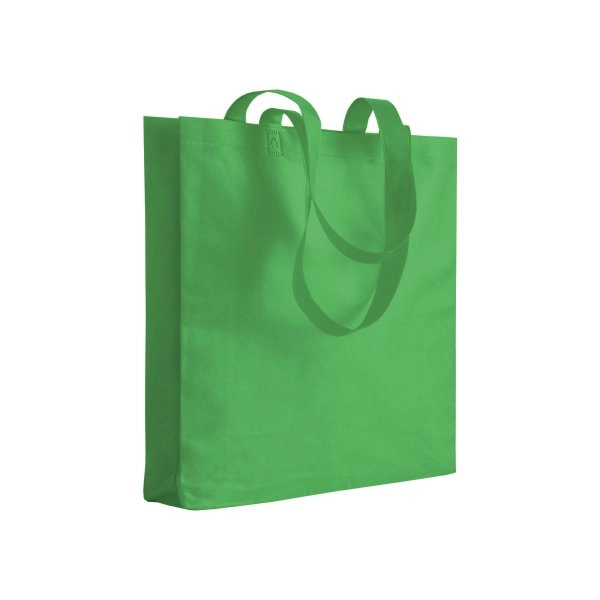 Immagine Shopper con soffietto in TNT 80 g/m2 termosaldato, manici lunghi
