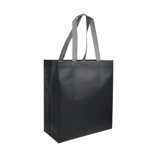 Immagine Shopper con soffietto in TNT laminato 100 g/m2 termosaldato, manici corti