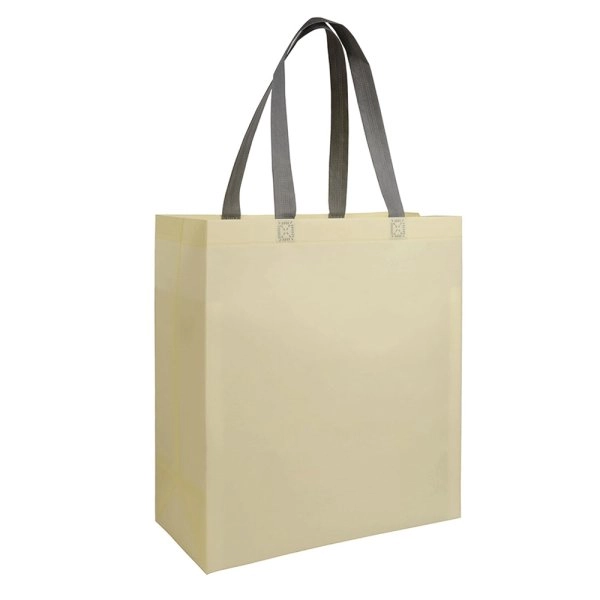 Immagine Shopper con soffietto in TNT laminato 100 g/m2 termosaldato, manici corti