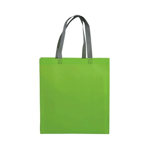 Immagine Shopper con soffietto in TNT laminato 100 g/m2 termosaldato, manici corti