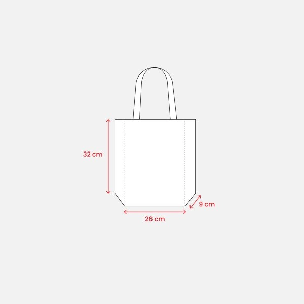 Immagine Shopper con soffietto in TNT laminato 100 g/m2 termosaldato, manici corti