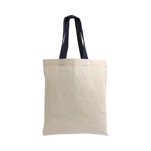 Immagine Shopper mini in cotone naturale 135 g/m2, manici corti colorati