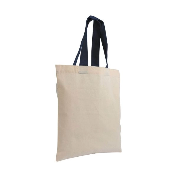 Immagine Shopper mini in cotone naturale 135 g/m2, manici corti colorati