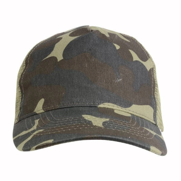 Immagine Cappellino in cotone/poliestere mimetico, 5 pannelli con calotta a rete