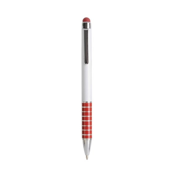 Immagine Penna twist con fusto bianco in plastica e impugnatura colorata in alluminio