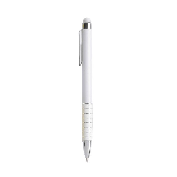 Immagine Penna twist con fusto bianco in plastica e impugnatura colorata in alluminio