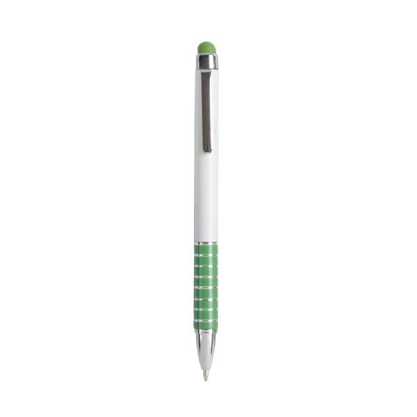 Immagine Penna twist con fusto bianco in plastica e impugnatura colorata in alluminio