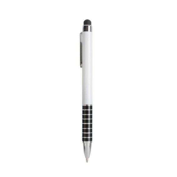 Immagine Penna twist con fusto bianco in plastica e impugnatura colorata in alluminio