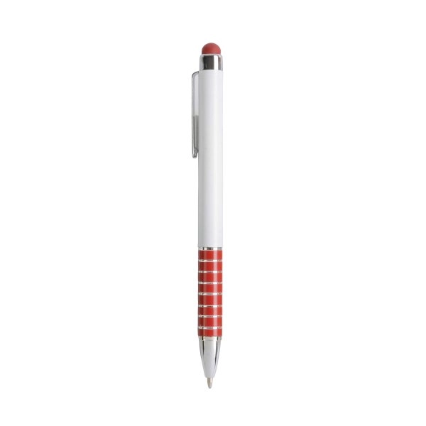 Immagine Penna twist con fusto bianco in plastica e impugnatura colorata in alluminio