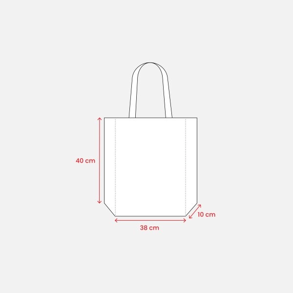 Immagine Shopper con soffietto in TNT laminato 100 g/m2 termosaldato, manici lunghi