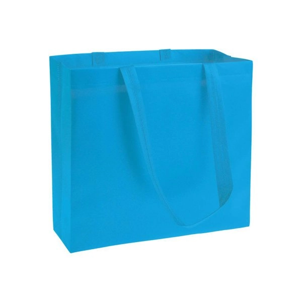 Immagine Shopper in TNT laminato, manici lunghi e soffietto
