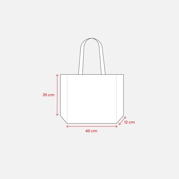 Immagine Shopper in TNT laminato, manici lunghi e soffietto