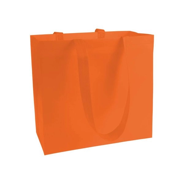 Immagine Shopper in TNT laminato, manici lunghi e soffietto