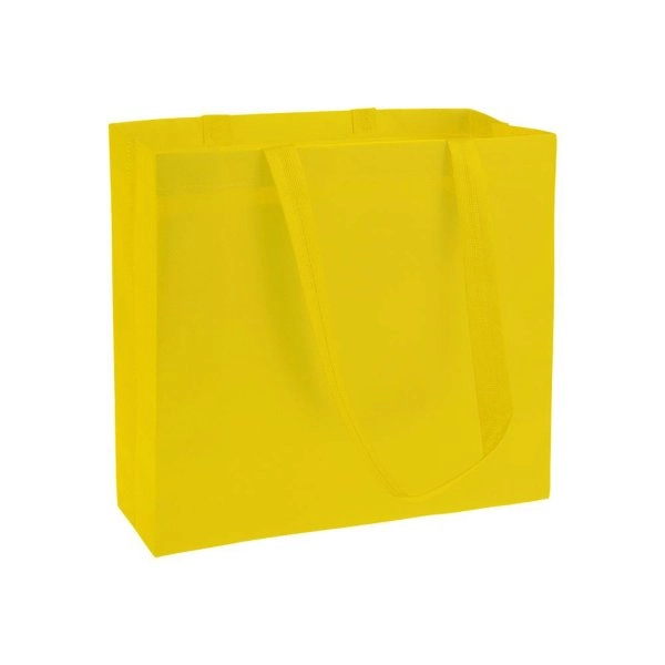 Immagine Shopper in TNT laminato, manici lunghi e soffietto