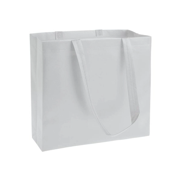 Immagine Shopper in TNT laminato, manici lunghi e soffietto
