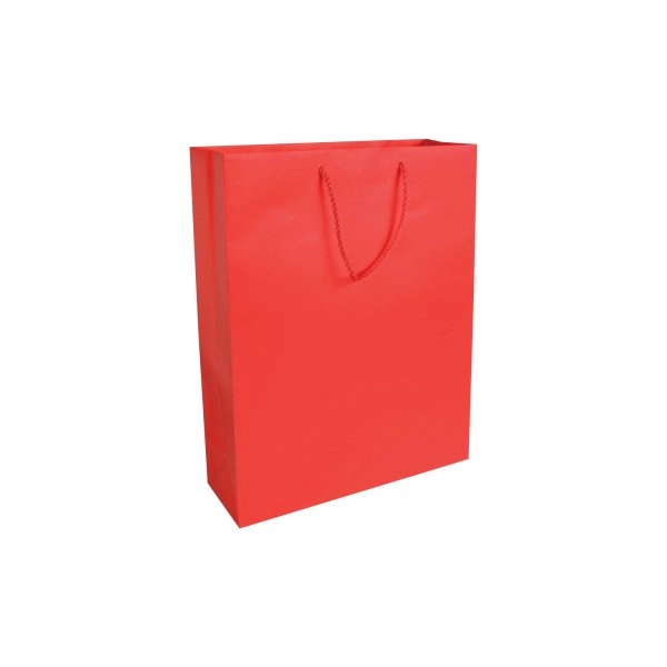 Immagine Shopper con soffietto in carta laminata opaca 157 g/m2 con rinforzo alla base