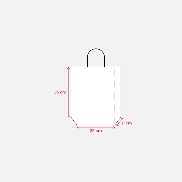 Immagine Shopper con soffietto in carta laminata opaca 157 g/m2 con rinforzo alla base