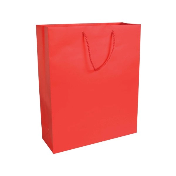 Immagine Shopper con soffietto in carta laminata opaca 157 g/m2 con rinforzo alla base