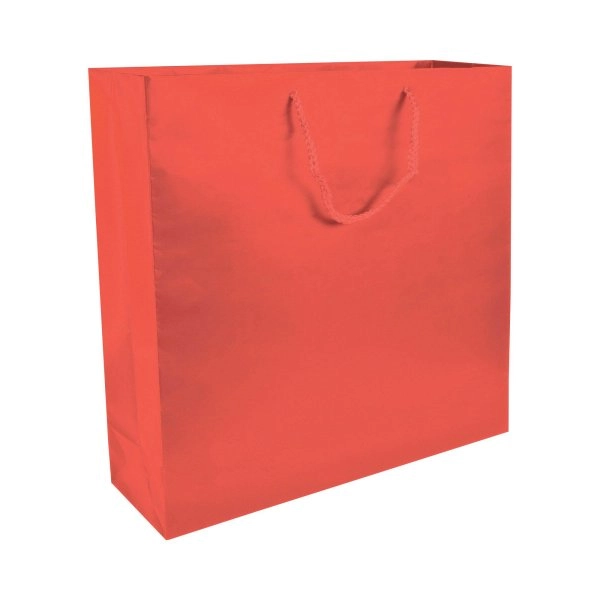Immagine Shopper con soffietto in carta laminata opaca 157 g/m2 con rinforzo alla base