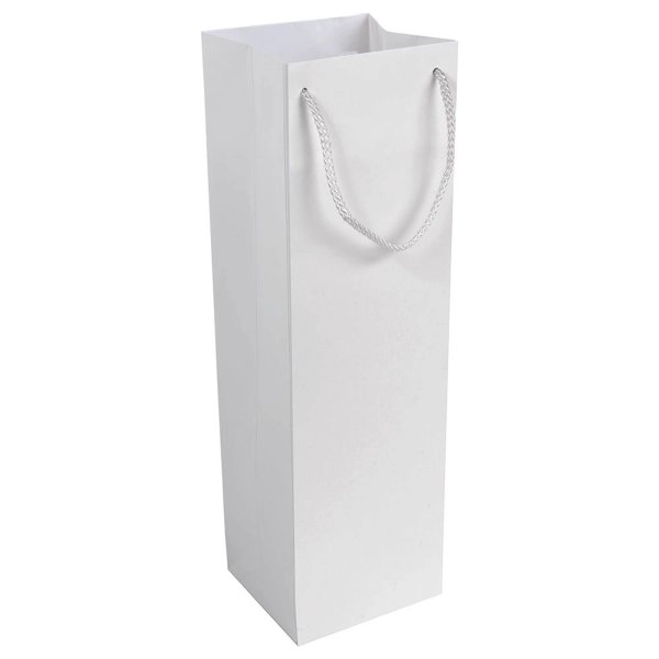 Immagine Shopper con soffietto porta bottiglia in carta laminata opaca 157 g/m2 con rinforzo