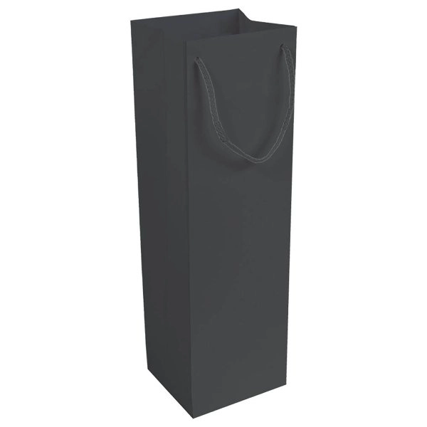 Immagine Shopper con soffietto porta bottiglia in carta laminata opaca 157 g/m2 con rinforzo