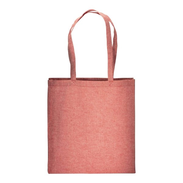 Immagine Shopper con soffietto in cotone riciclato 150 g/m2 effetto melange, manici lunghi