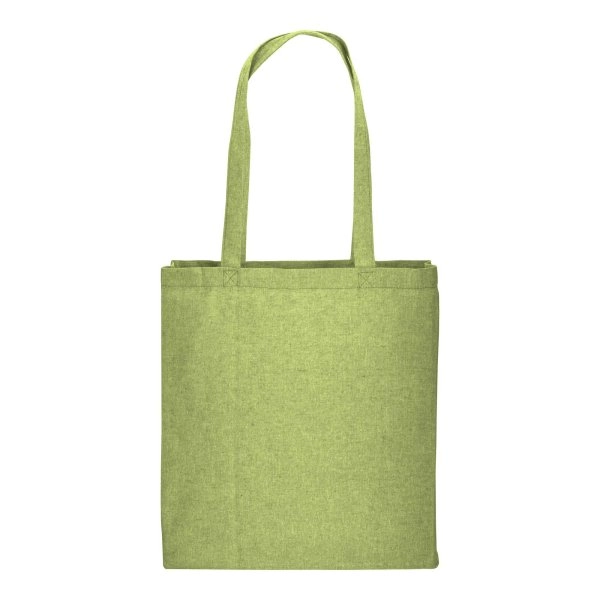 Immagine Shopper con soffietto in cotone riciclato 150 g/m2 effetto melange, manici lunghi
