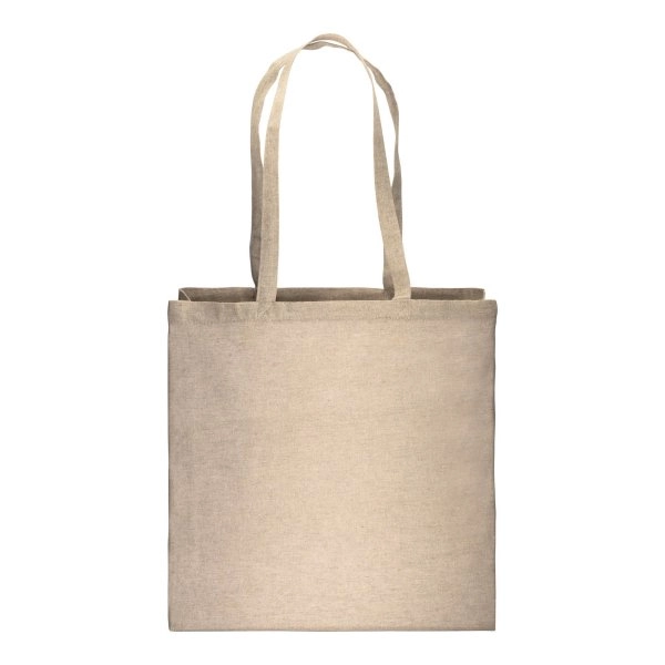 Immagine Shopper con soffietto in cotone riciclato 150 g/m2 effetto melange, manici lunghi