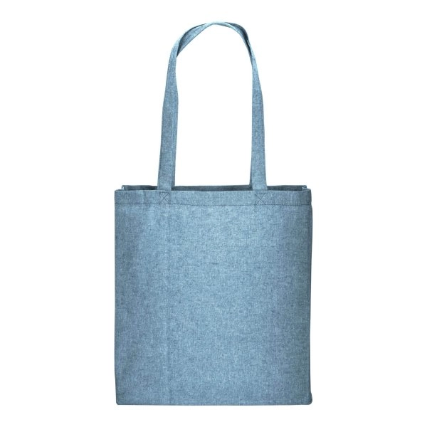 Immagine Shopper con soffietto in cotone riciclato 150 g/m2 effetto melange, manici lunghi