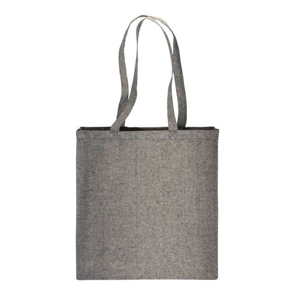 Immagine Shopper con soffietto in cotone riciclato 150 g/m2 effetto melange, manici lunghi
