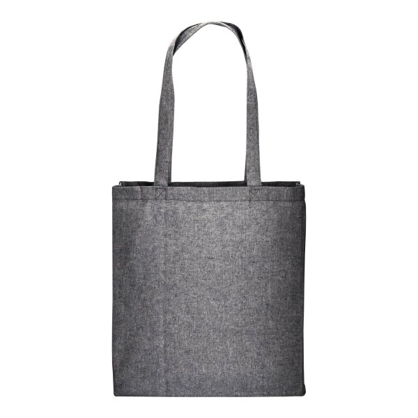 Immagine Shopper con soffietto in cotone riciclato 150 g/m2 effetto melange, manici lunghi