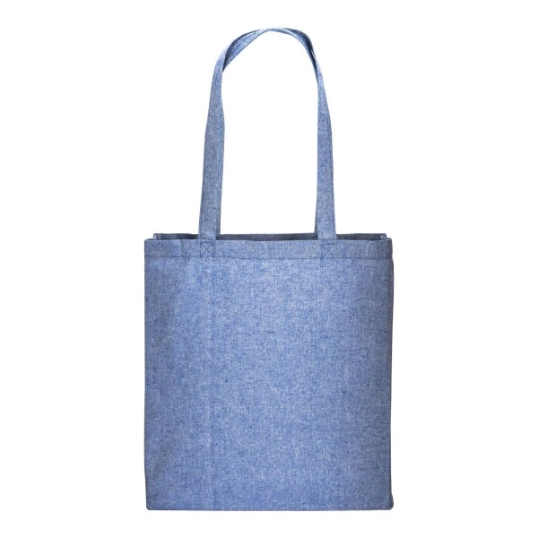 Immagine Shopper con soffietto in cotone riciclato 150 g/m2 effetto melange, manici lunghi