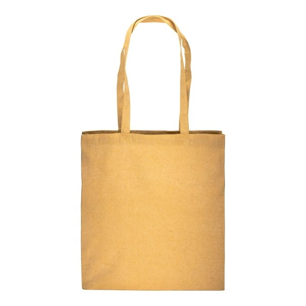 Immagine Shopper con soffietto in cotone riciclato 150 g/m2 effetto melange, manici lunghi