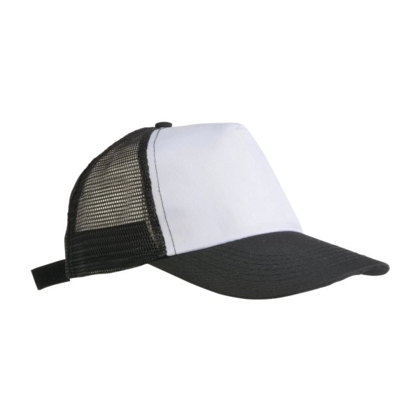 Immagine Cappellino in poliestere, 5 pannelli con calotta a rete