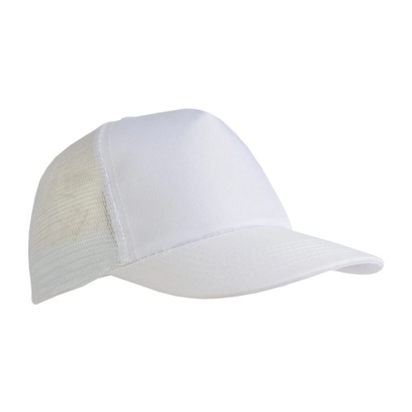 Immagine Cappellino in poliestere, 5 pannelli con calotta a rete
