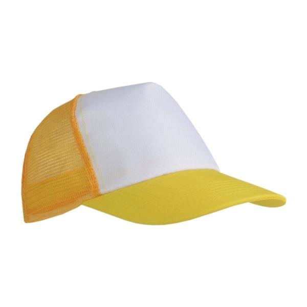 Immagine Cappellino in poliestere, 5 pannelli con calotta a rete