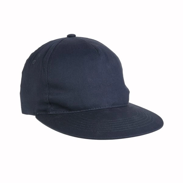 Cappellino in cotone pesante, 6 pannelli con visiera piatta