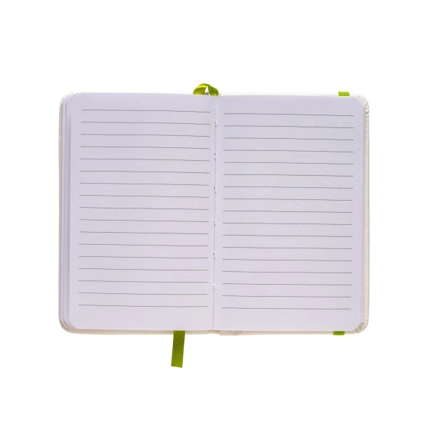 Immagine Quaderno in PU con elastico colorato, fogli a righe (80 pag.), segnalibro in raso